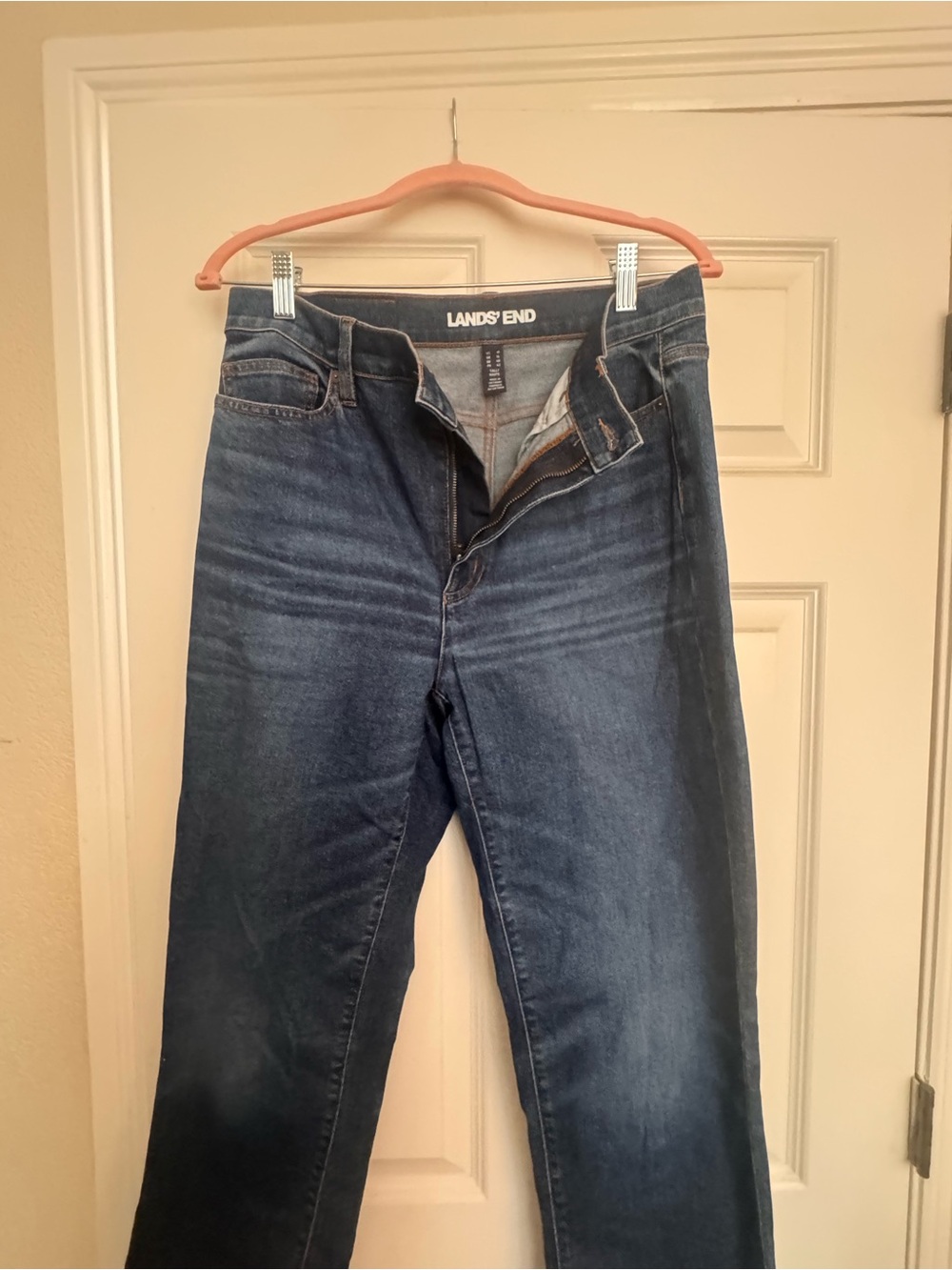 Women’s Lands' End Blue Denim Jeans with Contrast Stitching